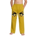 thumbnail image 1 of Soft Boys Pants Novelty Eyes Print Yellow Elastic Waist Casual Sweatpants for Kids with Pockets Funny Lounge Bottoms Youth,Size 6 T, 1 of 9