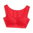 thumbnail image 1 of Soft Bralettes for Women Mind Sleep Underwear Plus Plus Size Comfort Sports Vest Bra Without Underwire V-Neck Seamless Bra Feature Hook and Eye Closure Bralette Bra Style Y-586 , Red 5XL, 1 of 4