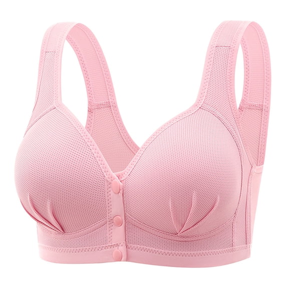 Soft Bralettes for Women Convertible Bra Feature V-Neck Push-up Bra Style W-517 Pinks M