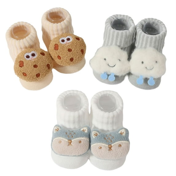 Soft & Breathable Baby Socks with Fun Cartoon Patterns Infant Comfortable Knit Socks Infant Knitted Socks for Boy Girls