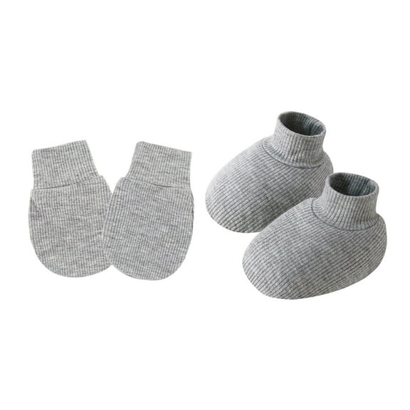 Soft & Breathable Cotton Baby Mittens and Socks Set for Newborns 0-6 Months Anti Scratches Design Gloves Foot Covers