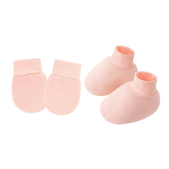 Soft & Breathable Cotton Baby Mittens and Socks Set for Newborns 0-6 Months Anti Scratches Design Gloves Foot Covers
