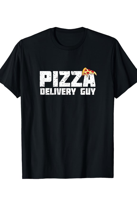 Soft Breathable Crew Neck T-Shirt for Pizza Lovers, Delivery Guys - Machine Washable Casual Work Outfit, Food Service Apparel, Playful Design, Shrinkresistant Fabric