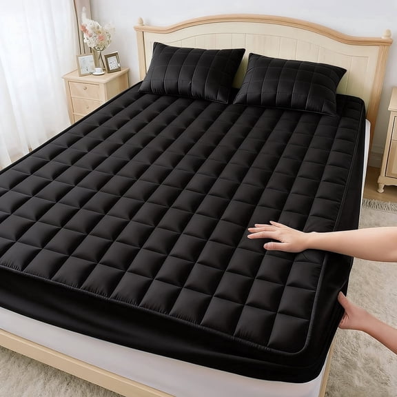 Soft Breathable Mattress Topper with Deep Pocket, Waterproof Mattress Protector for Bedroom, Dorm, Hotel