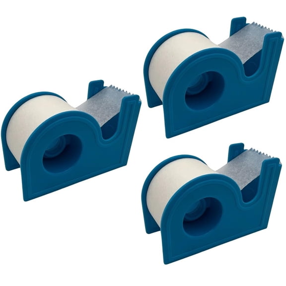 Soft Breathable Microporous Self Adhesive Latex Free Hypoallergenic Paper Tape 1" x 10 Yards with Dispenser (3 Pack)