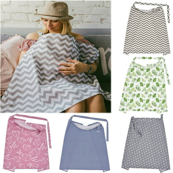 Soft Breathable Nursing Apron, Cotton Breastfeeding Cover and Blanket for Mothers, Portable and Discreet