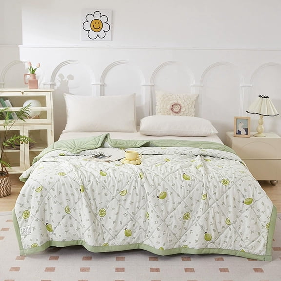 Soft Breathable Texture, Summer Washed Conditioned Quilt — 59.1x78.7 Inch Cotton Bedding Core for Campus Dormitory