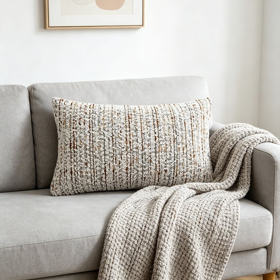Soft Breathable Throw Pillow Cover with Hidden Zipper Textured Polyester Cushion Case for Living Room Bedroom Sofa