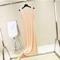 thumbnail image 1 of Soft Breathable Women's Modal Maxi Nightgown Solid Color Sleeveless Loose Tank Dress Loungewear Home Sleep Comfortable Fashion Outfit Beige XL, 1 of 5