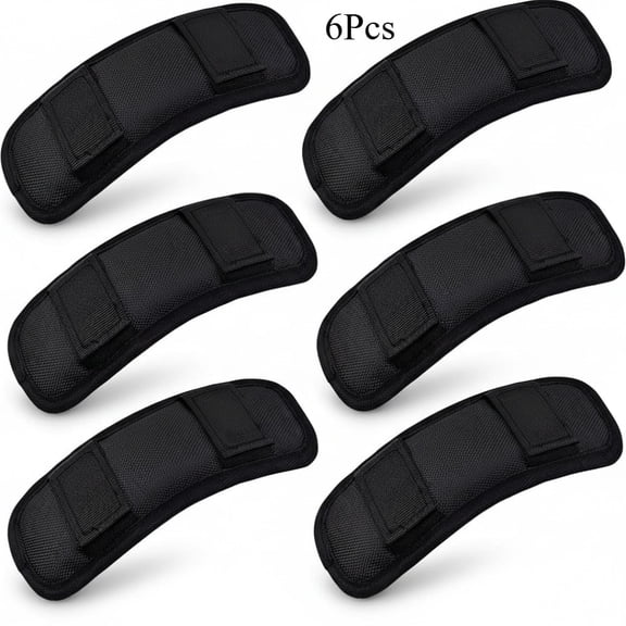 Soft, Breathable and Removable Backpack Strap Pads, 6 Pack Black Shoulder Strap Cushion for Bag Straps