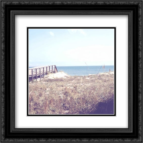 Soft Breeze Shores 2x Matted 20x20 Black Ornate Framed Art Print by Peck, Gail