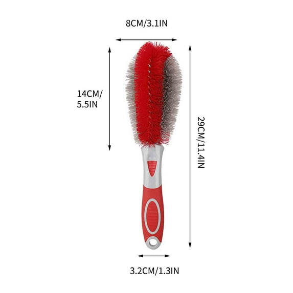 Soft Bristle Cleaning Brush Microfiber Long Handle for Car Tires and Wheel Hubs, Removes Grease and Stains