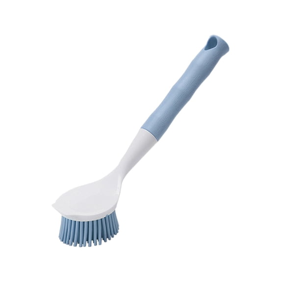Soft Bristle Cleaning Brush with Built-In Scraper for Pots and Pans, 28x6.5x4cm, Cleaning Brush with Long Handle and Ergonomic Non-Slip Grip