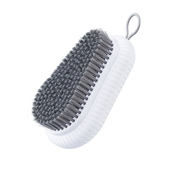 Soft Bristle Laundry Brush – Ergonomic Clothes & Shoes Cleaning Scrub Brush for Home, Travel, and Outdoor Use (White)