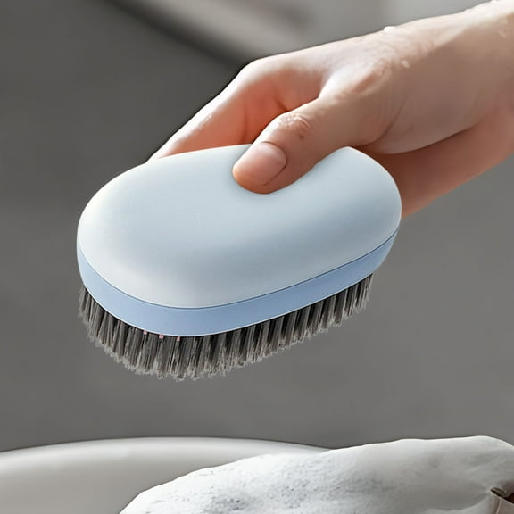 Soft Bristle Laundry Brush for Clothes - Gentle Household Cleaning Tool with Comfort Grip, Stubborn Stain Remover, 11.5x6.5x4.8cm