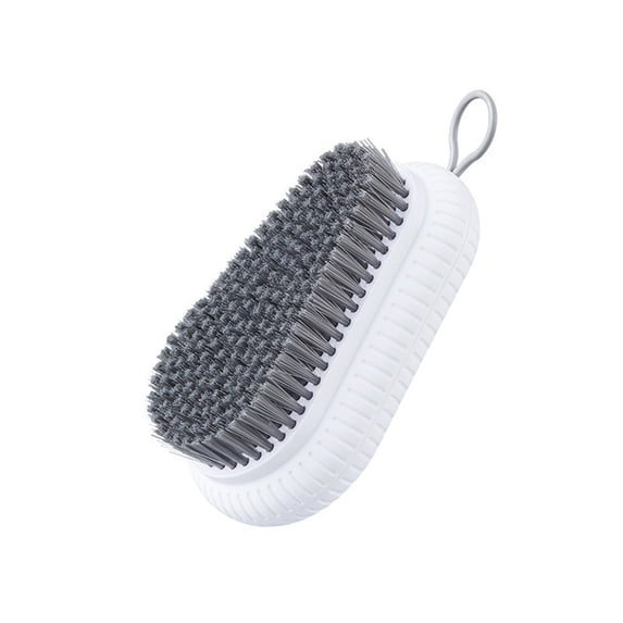 Soft Bristle Laundry Brush with Short Handle, Multi Purpose Plastic Scrub Brush for Clothes, Sweaters, Shoes, Bathroom and Kitchen Cleaning