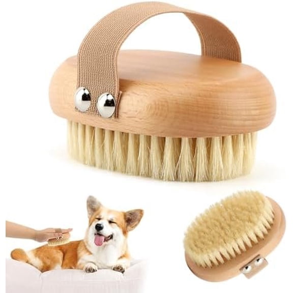 Soft  Bristle  Palm Brush for Short Haired Dogs and Cats,   Brush with Band,  Bristle  Brus-h for Gentle Massage/Reduces Shedding(COLOR:)