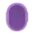 thumbnail image 1 of Soft Bristle Pet Grooming Brush Silicone Rubber Dog Bath Brush Scrubber Comforting Purple 1 Pack, 1 of 6