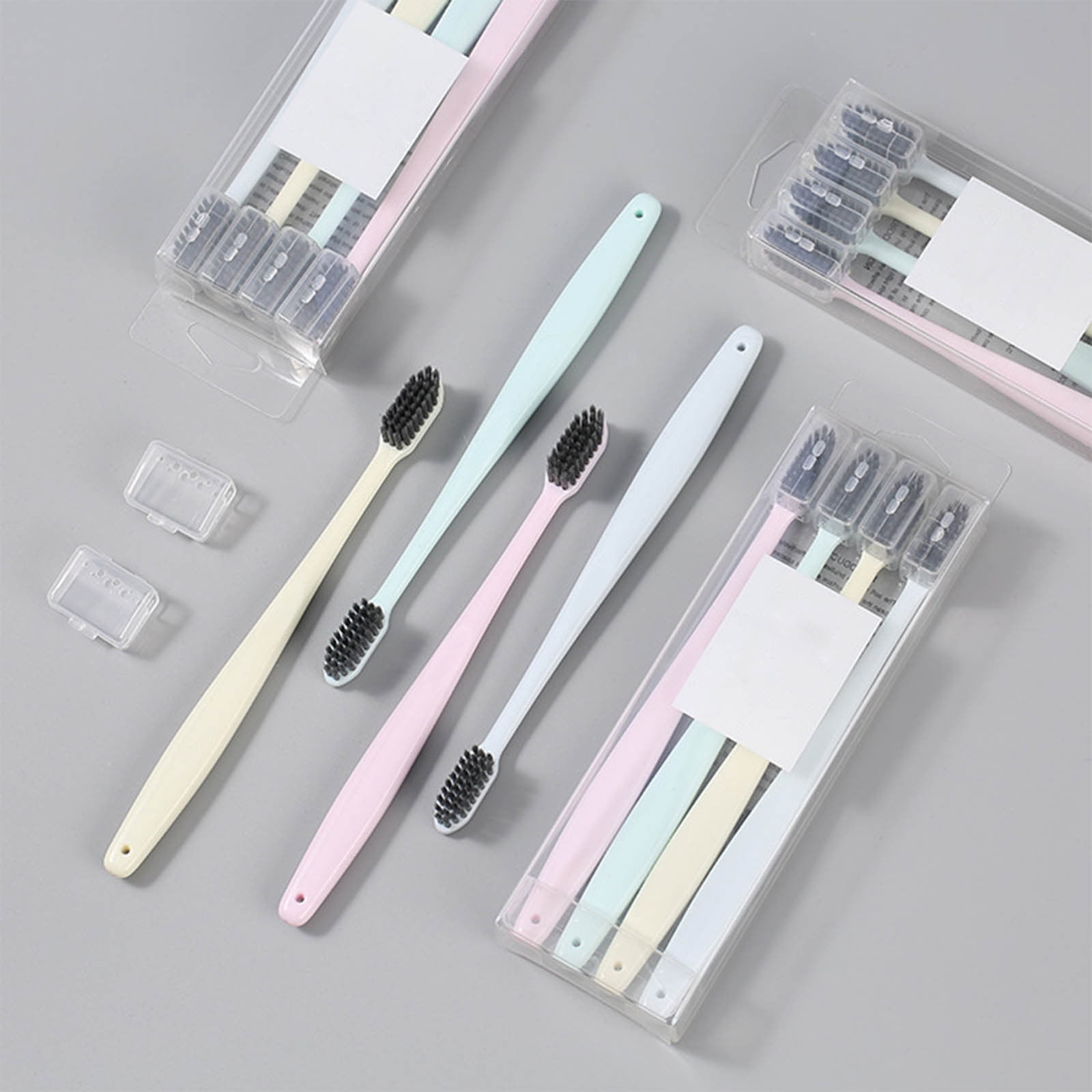 Soft Bristle toothbrush, Family Pack of 4, Gentle Clean, Ergonomic ...