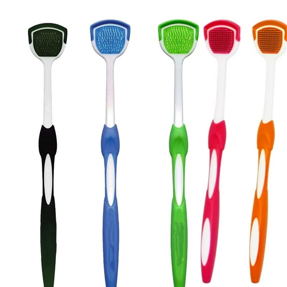 Soft Bristles Tongue Brush for Orabrush - Gentle on Gag Reflex,Ergonomic Design,Freshens Breath for Improved Dental Hygiene,5 Tongue Scrapers - 5 pack
