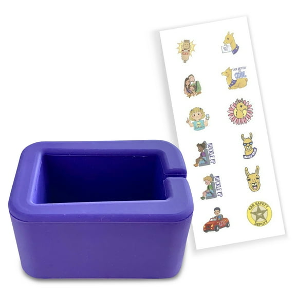 Soft Buckle Booster Lil' Hugger Design With Slit - Purple (1-Pack) - by Seat Belt Extender Pros