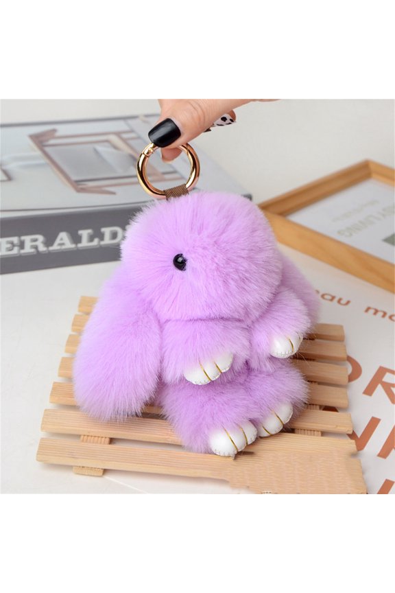 Soft Bunny Keychain with Tin,Cute Easter Gift Plush Keychain for Backpack,Bag Charm Gift Key Chain