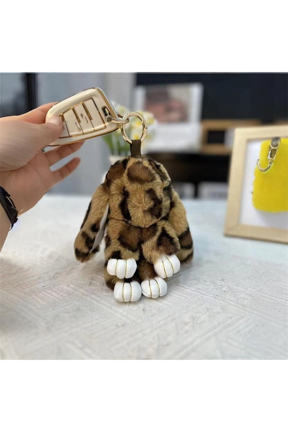 Soft Bunny Keychain with Tin,Cute Easter Gift Plush Keychain for Backpack,Bag Charm Gift Key Chain