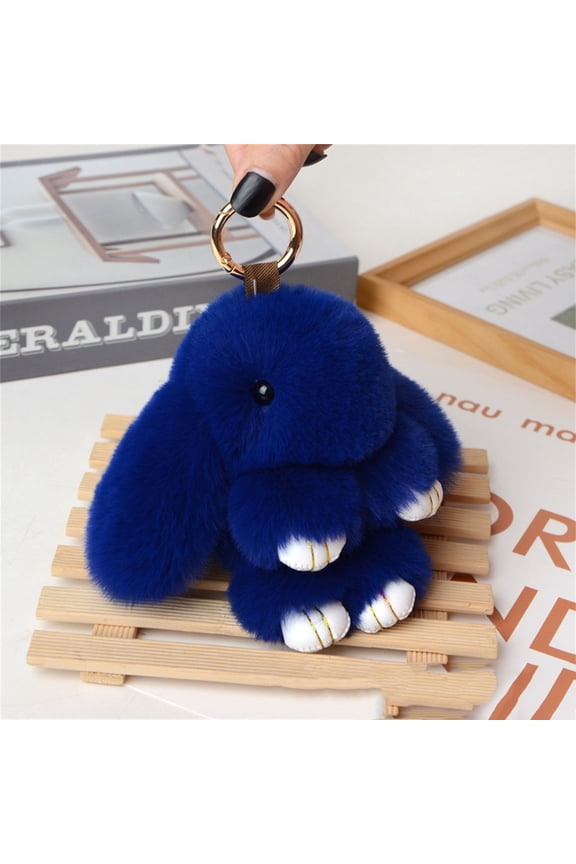 Soft Bunny Keychain with Tin,Cute Easter Gift Plush Keychain for Backpack,Bag Charm Gift Key Chain