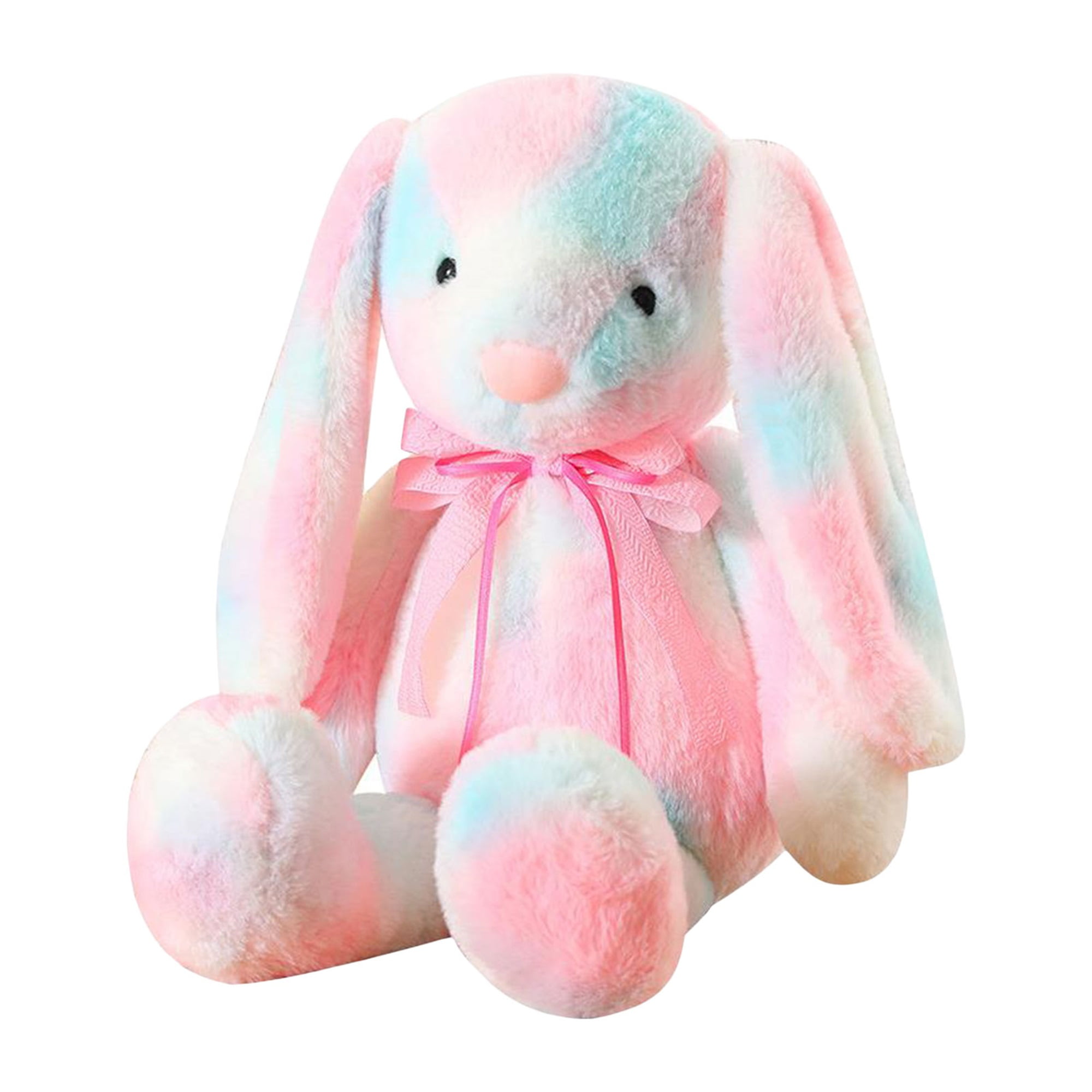 Soft Bunny Stuffed Animal, Tie Dye Rabbit Plush Toy Bedtime Friend