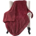 thumbnail image 1 of Soft Burgundy Red Twin Blanket for Bed, Fluffy Fuzzy Blankets Twin Size for Couch, Sofa, Cozy Plush Sherpa Fleece Faux Fur Blanket, Thick Warm Christmas Blanket Gifts for Women, Men, 60x80, 1 of 15