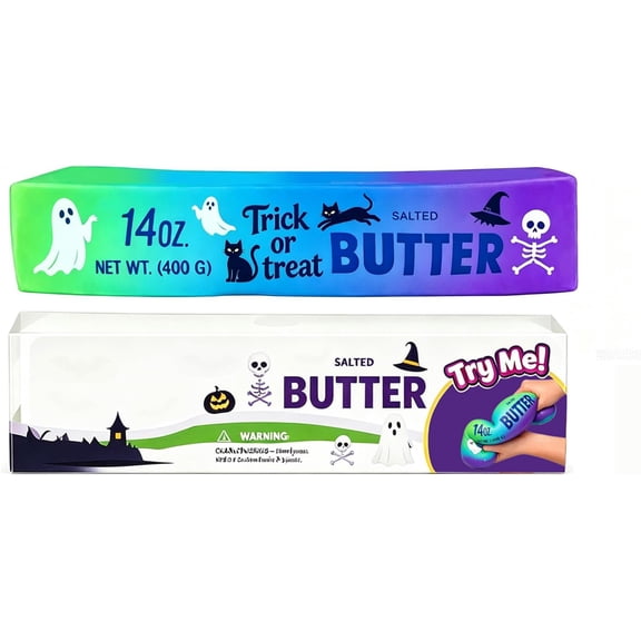 Jumbo Halloween Butter Squishy, Giant Squishies Butter Slow Rising Squeeze, Large Soft Fidget for Anxiety & Sensory Stress Relief Party Favors Halloween Decor