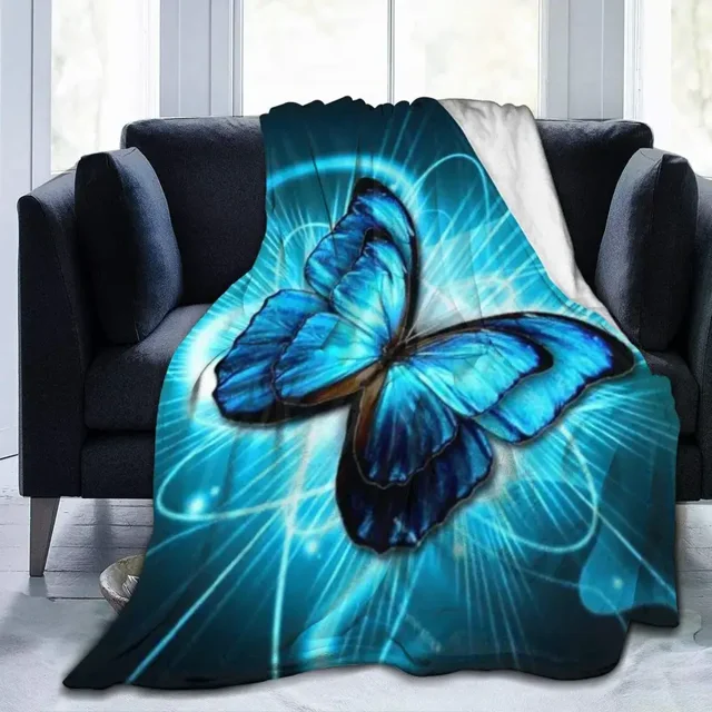 Soft Butterfly Theme Blanket for Adults Microfiber Plush Sherpa Blanket