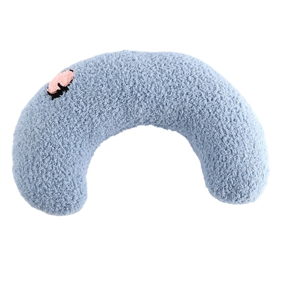 Soft C-Shaped Calming Neck Pillow For Cats & Small Pets Gentle Support Donut Cushion For Relaxation And Cozy Rest(Blue-10.6X6.7In)
