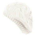 thumbnail image 1 of Soft Cable Knit Solid Color Crochet Beret, 1 of 9