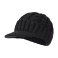 thumbnail image 1 of Soft Cable Knit Visor Beanie Hat Men Cuffed Brim Windproof Warm Winter Skull Cap Classic Knitted Hat Suitable For Driving Hiking Daily Activities, 1 of 2