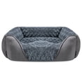 thumbnail image 1 of Soft Calming Sleeping Puppy Bed, Rectangle Washable Orthopedic Dog Bed, Large Dog Bed for Large Medium Small Dogs, Durable Pet Cuddler with Anti-Slip Bottom, Gray, 20inch, 1 of 11
