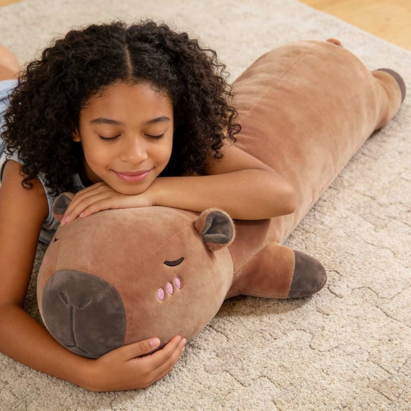 Soft Capybara Stuffed Animal Plush Pillow Cute Hugging Cushion for Sleeping Home Decor Gift
