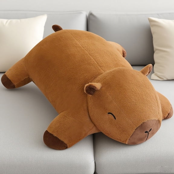 Soft Capybara Stuffed Animals, Cute Capybara Plush, Soft Stuffed Weighted Plushie Pillow Gifts for Girls Boys，Coffee