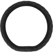 Soft Car Steering Wheel Cover for Sedan, SUV, Warm Luxury Velvet, Odorless, Universal, Anti Slip, Summer Winter, Standard Size 14 1/2-15 Inch 37-38 cm, Black, D-Shape