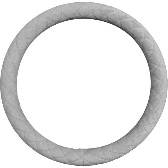 Soft Car Steering Wheel Cover for Sedan, SUV, Warm Luxury Velvet, Odorless, Universal, Anti Slip, Summer Winter, Standard Size 14 1/2-15 Inch 37-38 cm, Gray, Round