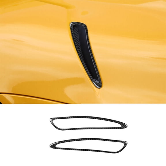 Soft Carbon Fiber Car Interior Decor Kits 2Pcs Carbon Fiber Engine Hood Air Vent Outlet Cover Trim For Toyota Supra A90 Sticker