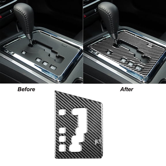 Soft Carbon Fiber Car Interior Decor Kits 2Pcs Carbon Fiber Gear Shifter Panel Cover Trim For Dodge Challenger 2008-2014 Sticker