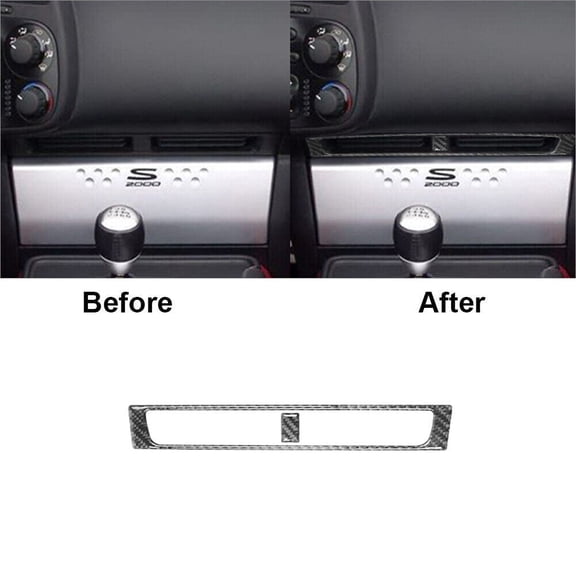Soft Carbon Fiber Car Interior Decor Kits 2Pcs Carbon Fiber Interior Central Air Vent Cover Trim For 2000-2009 Honda S2000 Sticker
