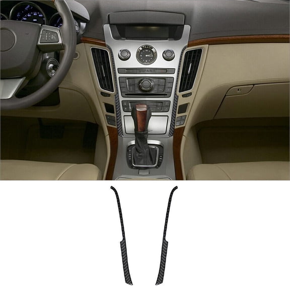 Soft Carbon Fiber Car Interior Decor Kits 2Pcs Carbon Fiber Interior Central Console Side Cover Trim For Cadillac CTS Sticker