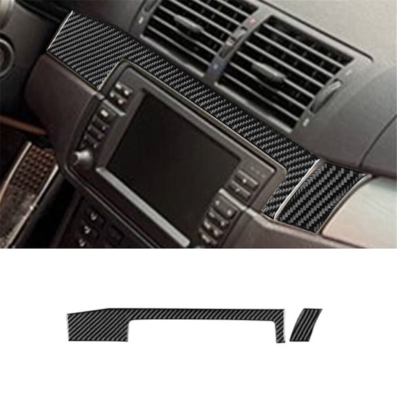 Soft Carbon Fiber Car Interior Decor Kits 2Pcs Carbon Fiber Interior Central Dashboard Cover Trim For BMW 3 Series E46 Sticker
