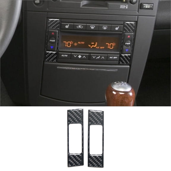 Soft Carbon Fiber Car Interior Decor Kits 2Pcs Carbon Fiber Interior Climate Console Cover Trim For Cadillac CTS 2003-07 Sticker