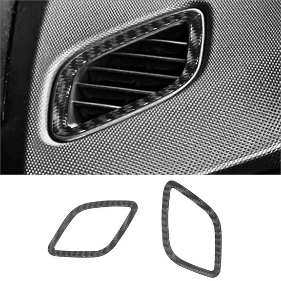 Soft Carbon Fiber Car Interior Decor Kits 2Pcs Carbon Fiber Interior Dashboard Air Vent Cover Trim For Hyundai Veloster Sticker