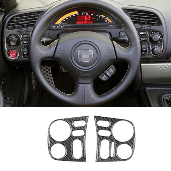 Soft Carbon Fiber Car Interior Decor Kits 2Pcs Carbon Fiber Interior Driver Dashboard Cover Trim For 2004-2009 Honda S2000 Sticker