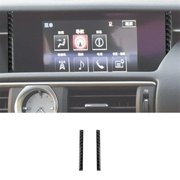 Soft Carbon Fiber Car Interior Decor Kits 2Pcs Carbon Fiber Interior Navigation System Side Cover Trim For Lexus RC Sticker