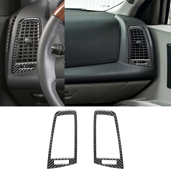 Soft Carbon Fiber Car Interior Decor Kits 2Pcs Carbon Fiber Interior Side Air Vent Cover Trim For Cadillac CTS 03-07 Sticker